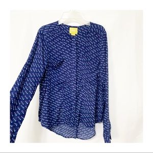 Maeve Anthropologie Spotted Birds Top Blouse
